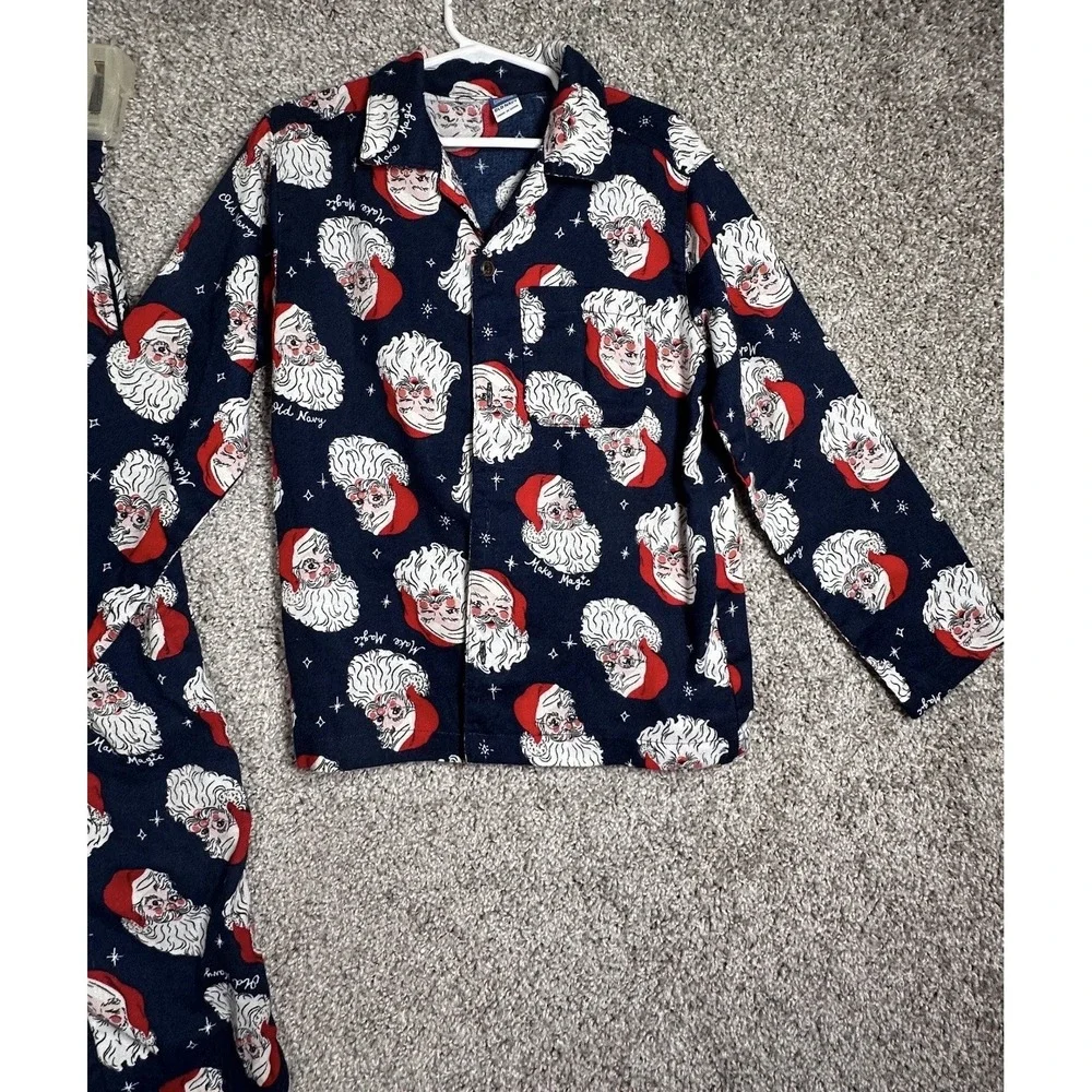Old Navy Kids Santa Christmas Pajama Set Unisex Size Small( 6-7) Blue